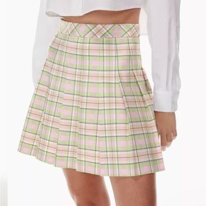 Aritizia Sunday Best Olive Micro Pleated Skirt